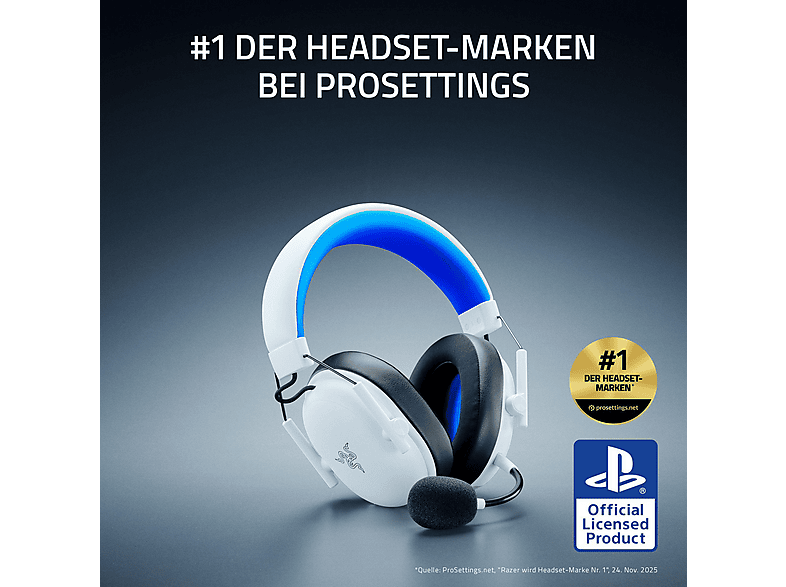 Thumbnail - RAZER BlackShark V3 X HyperSpeed für PlayStation5  - Kabelloses E-Sport, Over-ear Gaming Headset Bluetooth Weiß