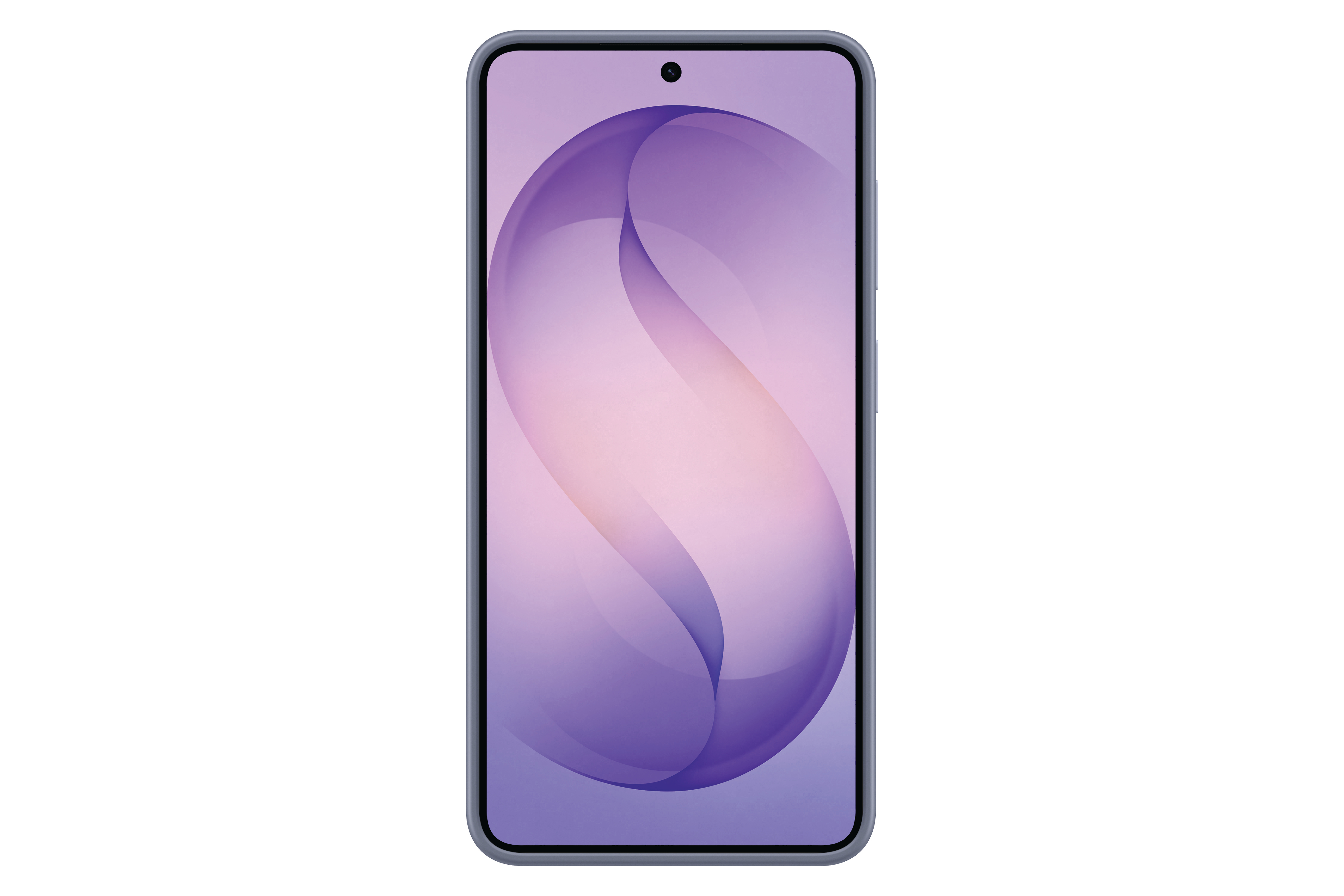 Ein Smartphone mit einem lila und rosa Hintergrundbild.