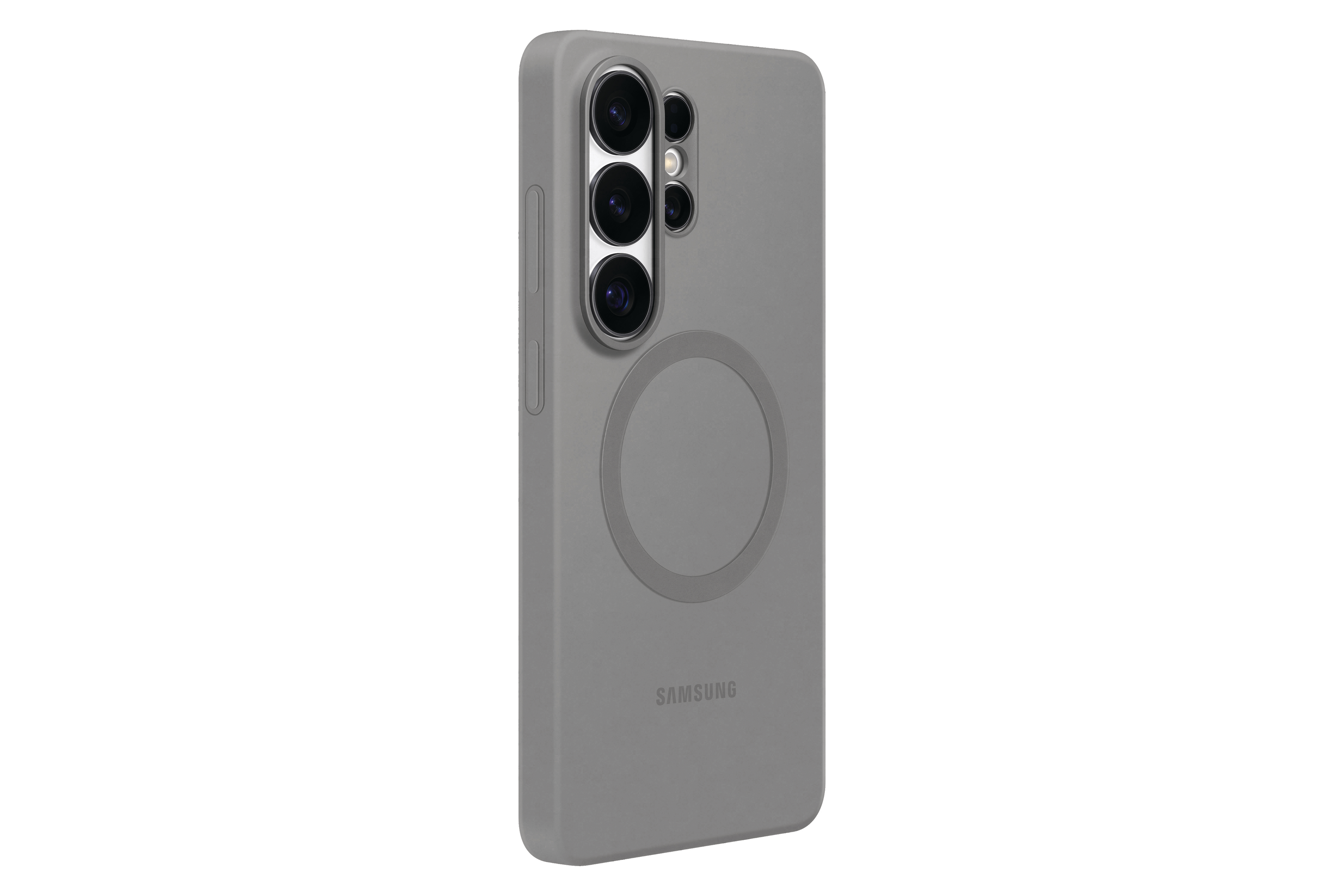 Graue Handyhülle mit Kameras und Samsung-Logo.
