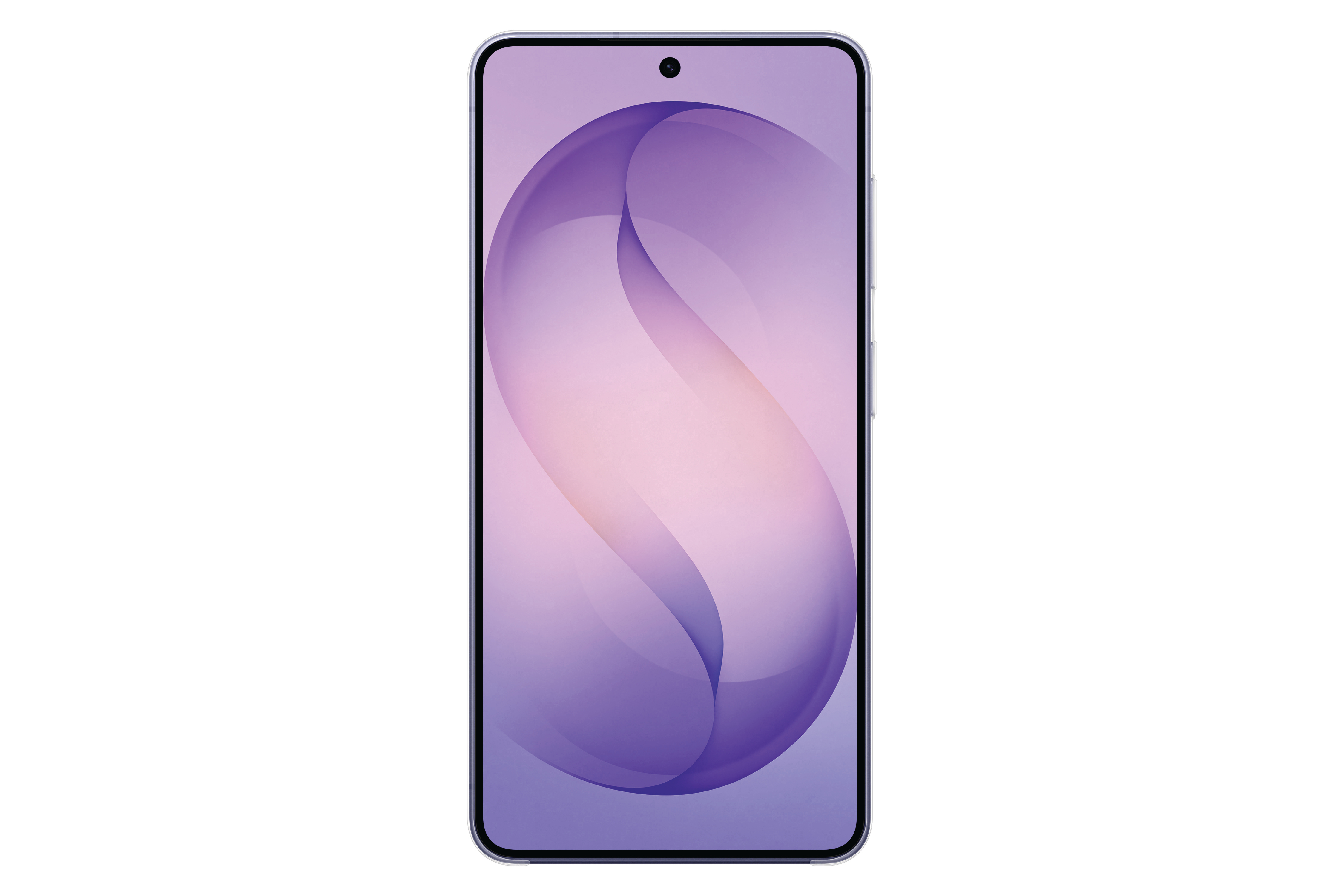 Ein Smartphone mit einem lila und rosa Hintergrundbild.