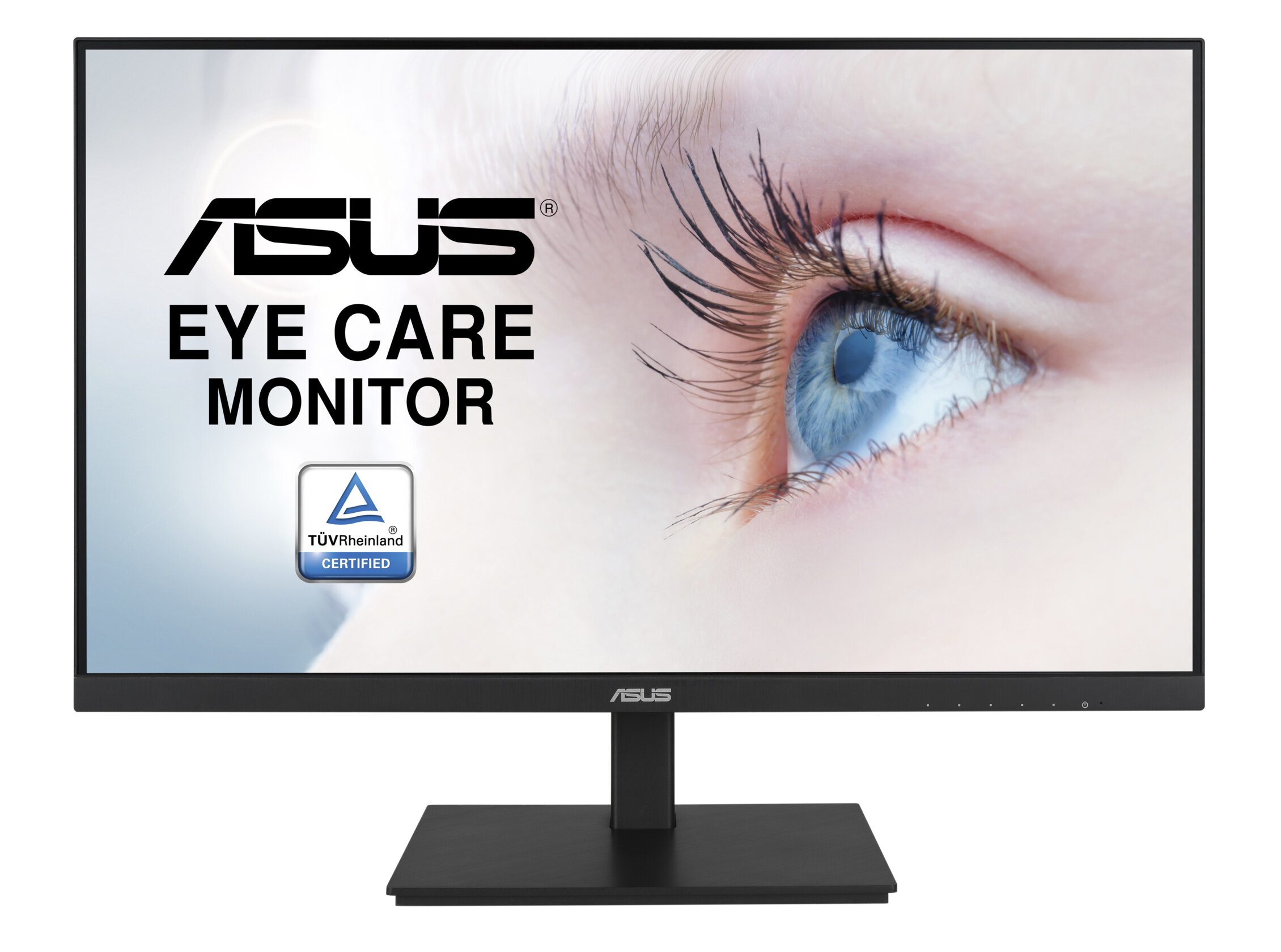 Monitor ASUS Eye Care z niebieskim okiem i certyfikatem TÜV Rheinland.