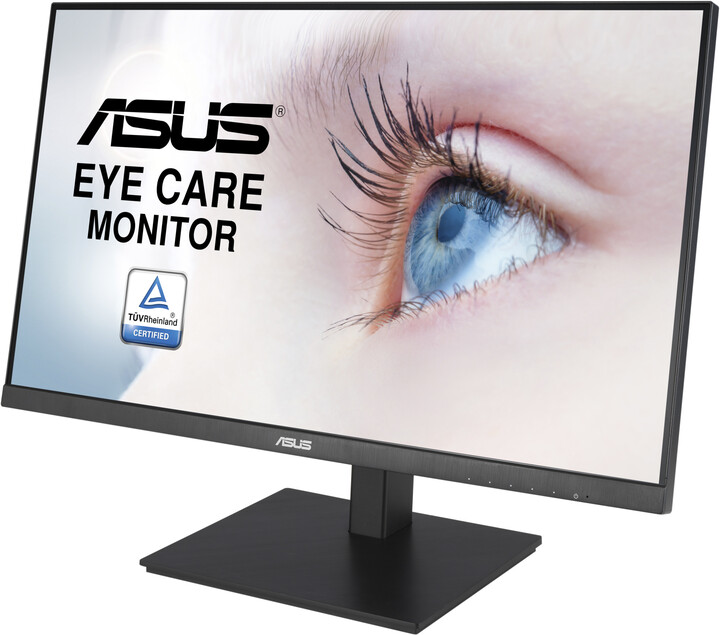 Monitor Asus Eye Care z okiem w tle i pieczęcią TÜV.
