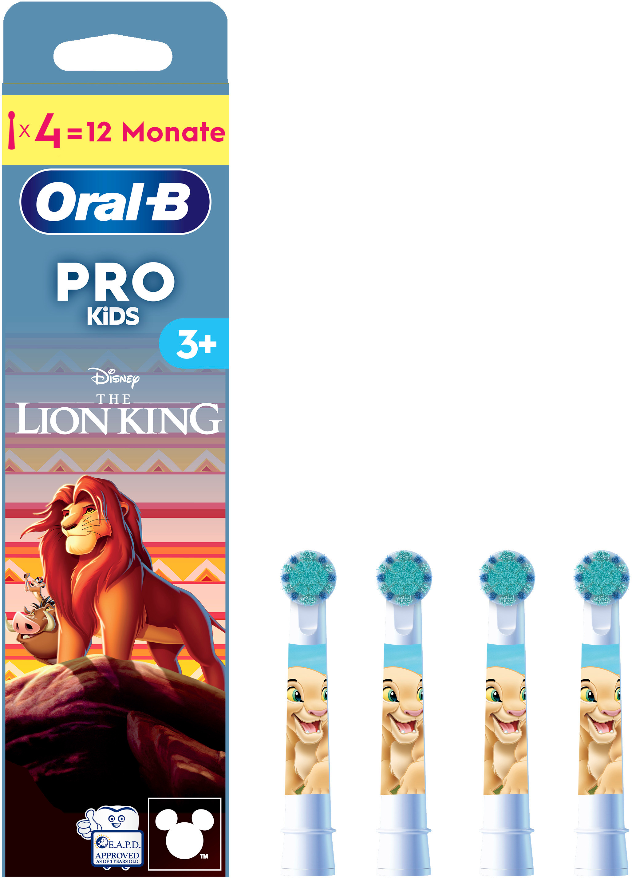 Oral-B Pro Kids Zahnbürstenköpfe mit König der Löwen Design für Kinder ab 3.