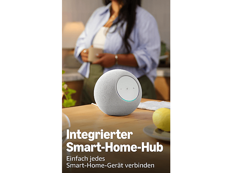 Amazon Echo Studio (neueste Generation), kompaktes Design, mit immersivem 3D-Audio und Dolby Atmos, Weiß; Smart Speaker — Foto 4 von 5