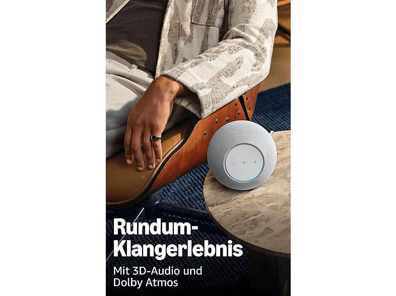 Amazon Echo Studio (neueste Generation), kompaktes Design, mit immersivem 3D-Audio und Dolby Atmos, Weiß; Smart Speaker — Foto 5 von 5