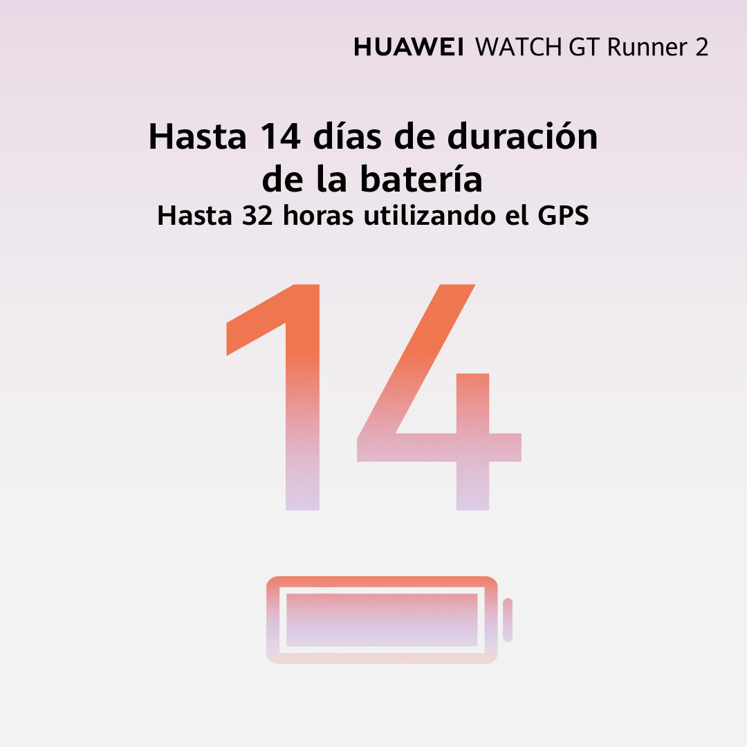 HUAWEI WATCH GT Runner 2: 14 días de batería, 32 horas con GPS.