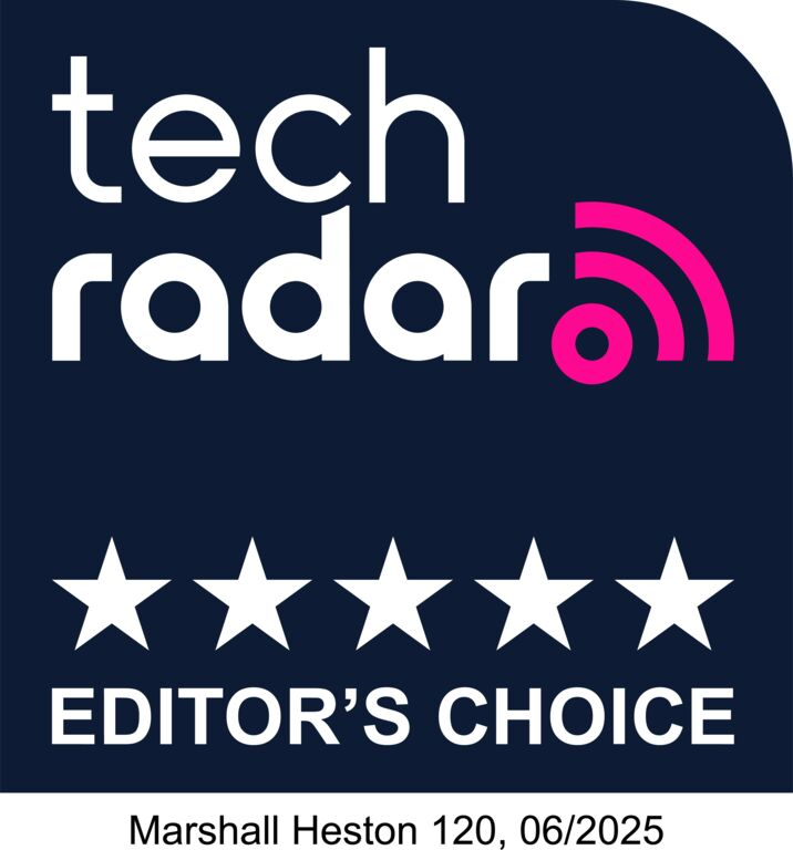 TechRadar Editor's Choice Logo mit 5 Sternen und Text.