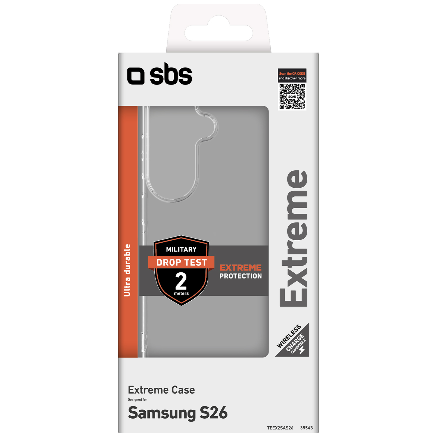 Emballage Extreme Case Samsung S26, test de chute militaire 2 mètres.