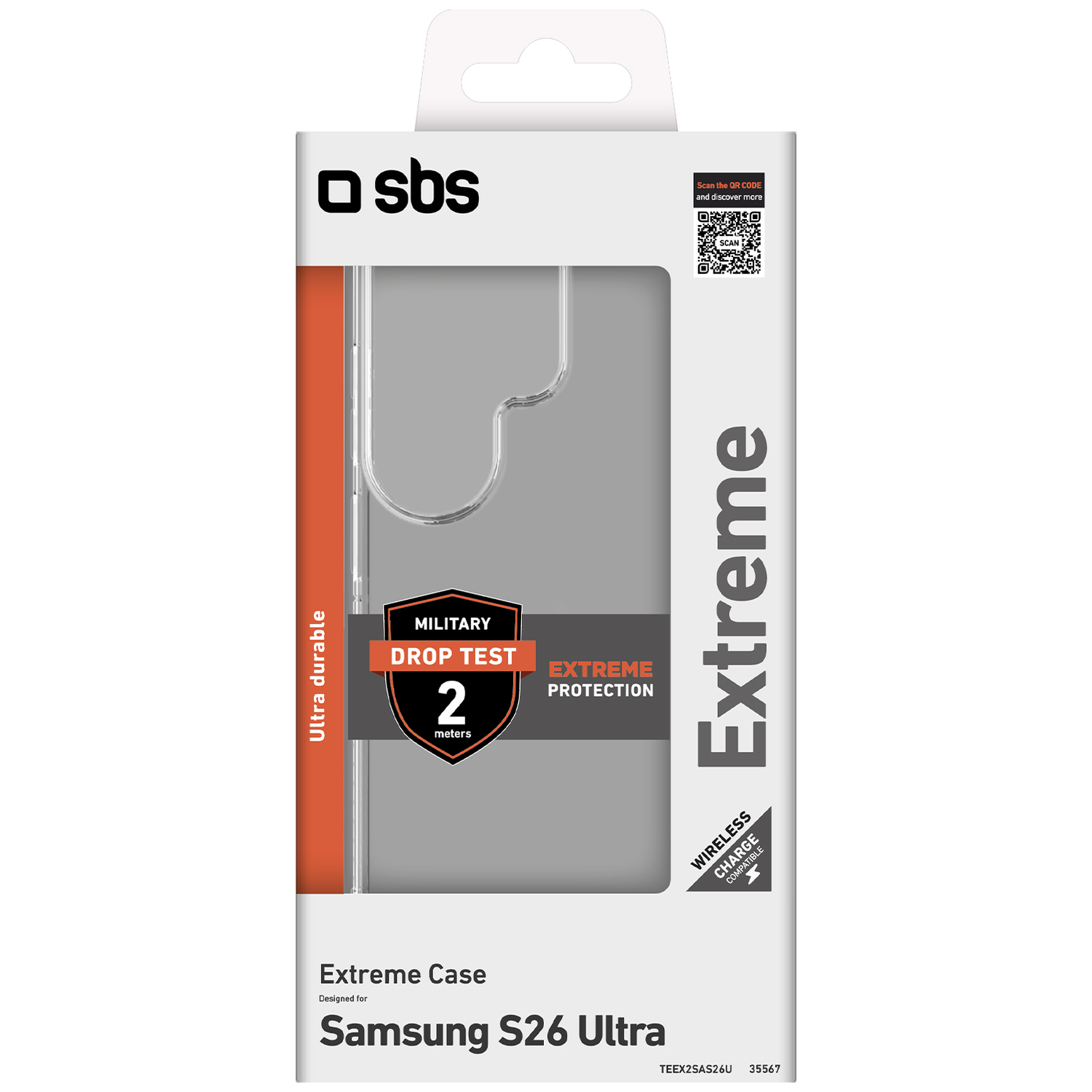 SBS Extreme hoesje voor Samsung S26 Ultra. Militaire valtest van 2 meter.