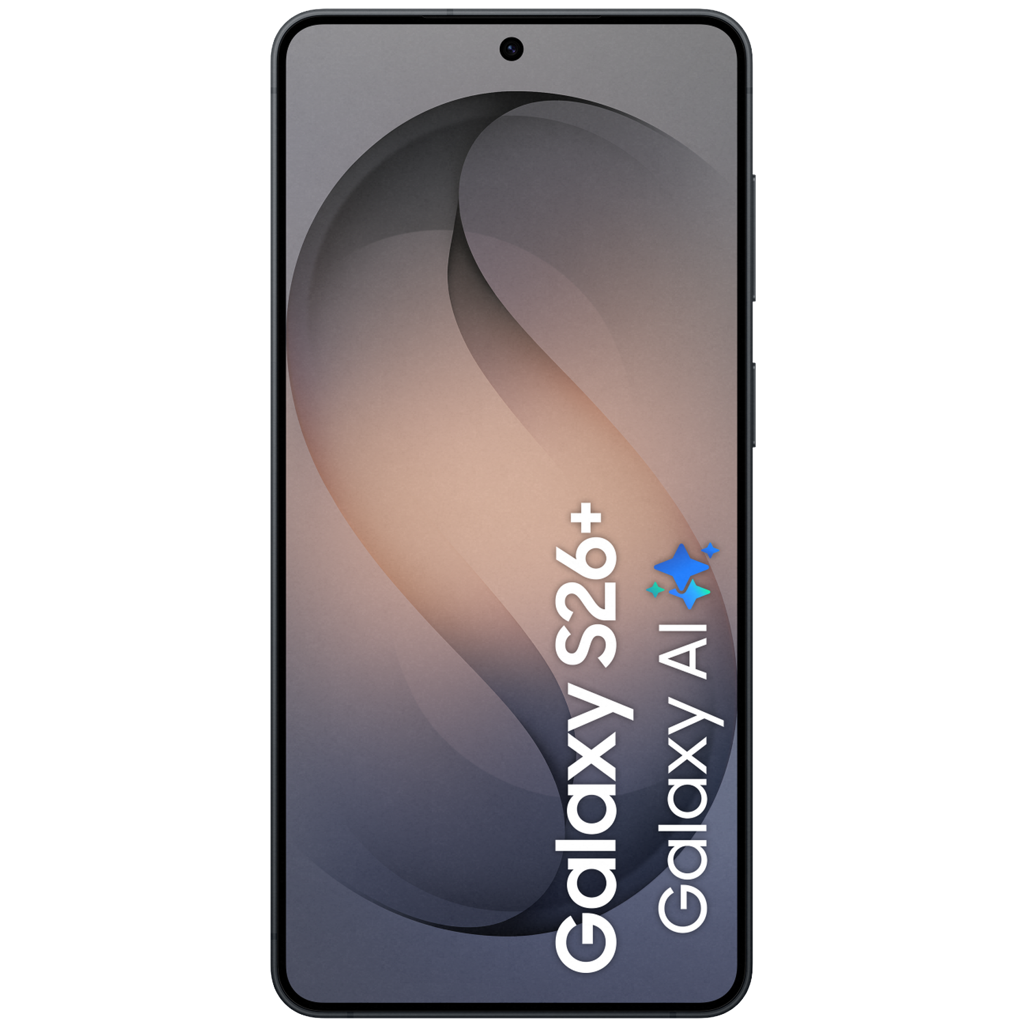 A smartphone displaying "Galaxy S26+ Galaxy AI" on screen.