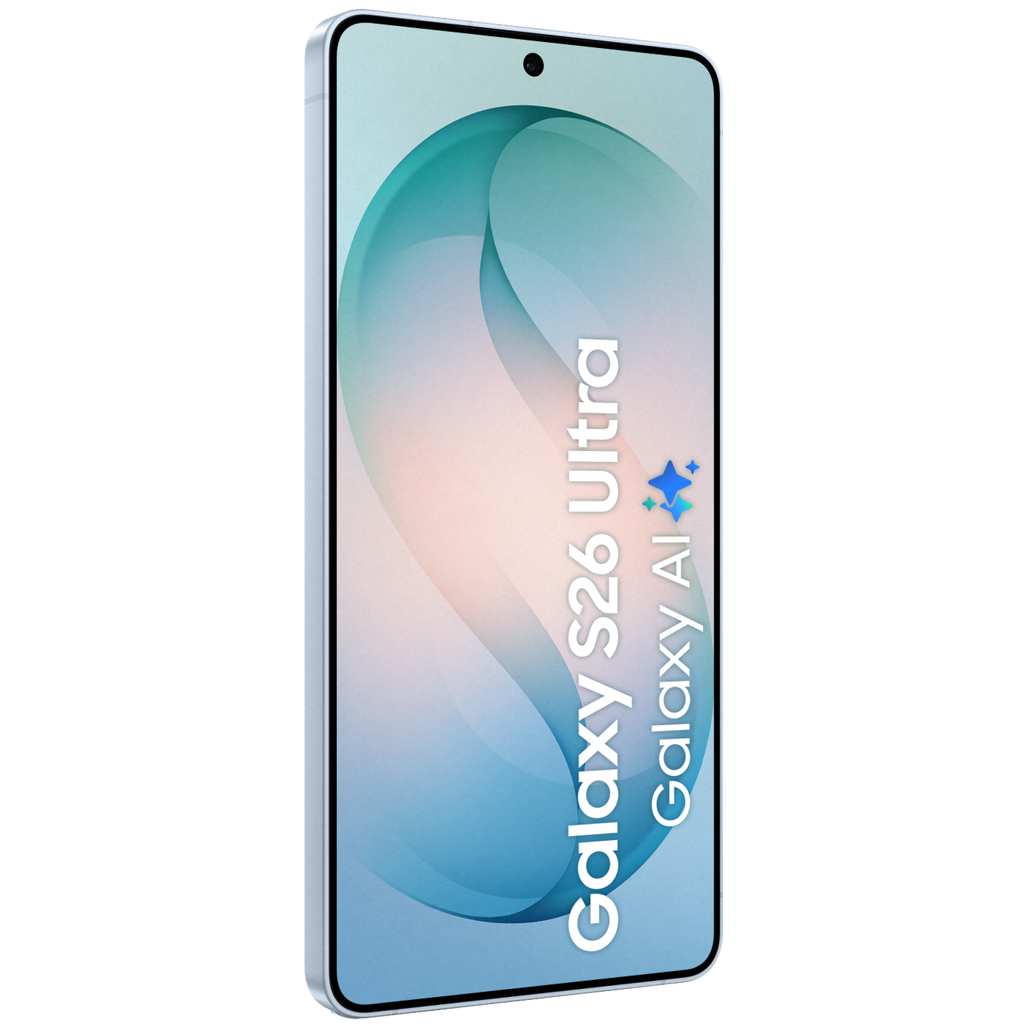 Een smartphone met de tekst Galaxy S26 Ultra Galaxy AI.