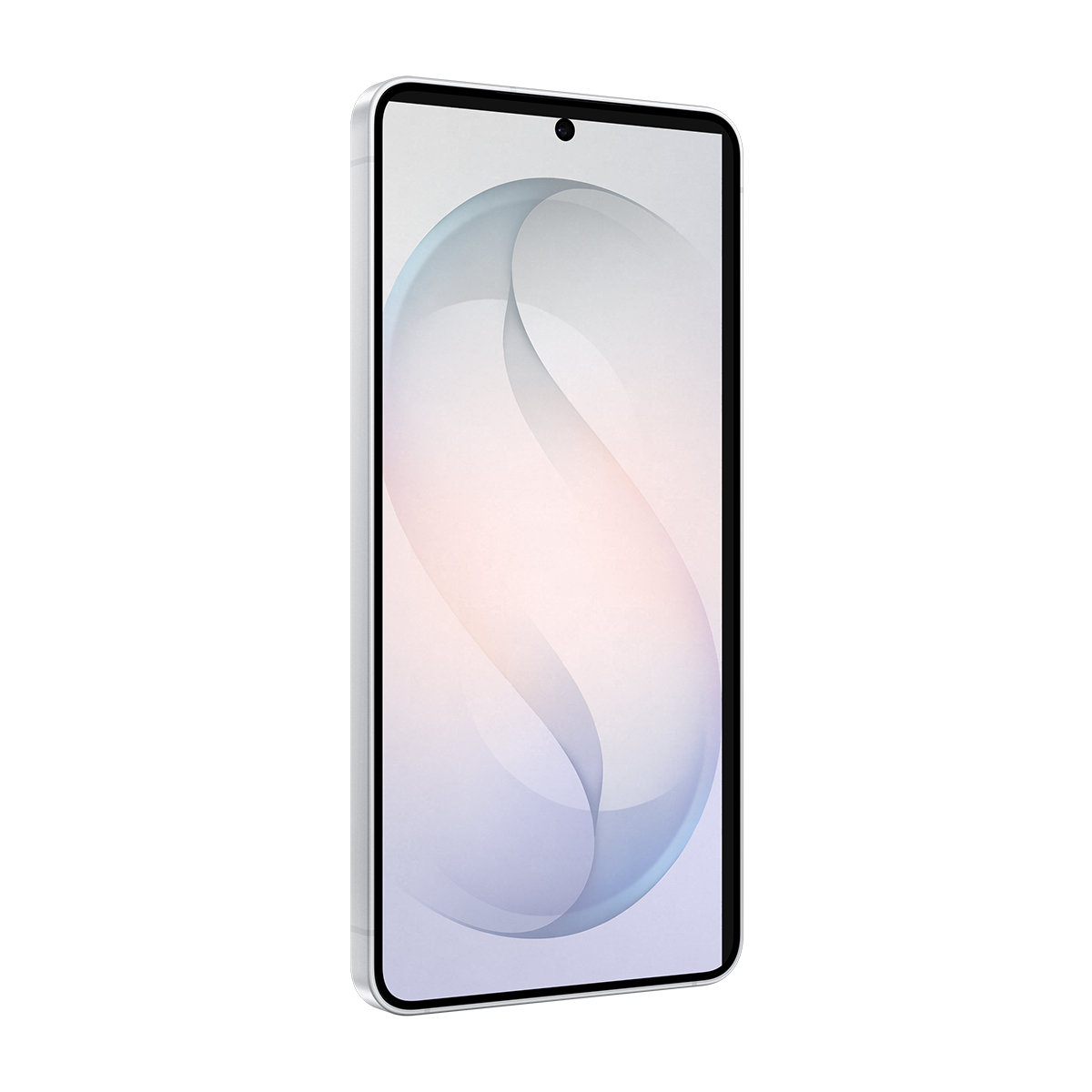 Ekranında dalgalı desen bulunan gri bir akıllı telefon.