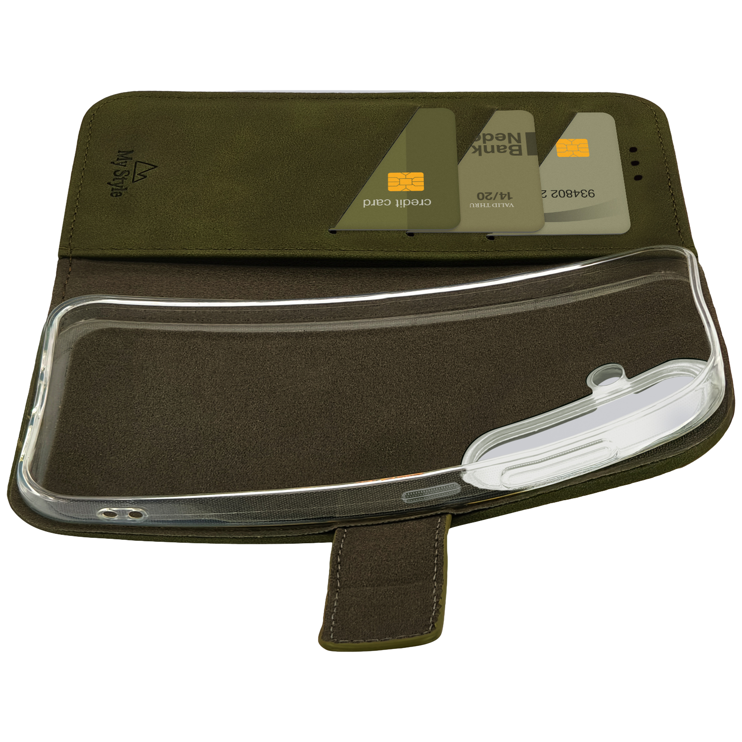 MYSTYLE Flex Wallet Telefoonhoesje voor Samsung S26+ Forest Green afbeelding