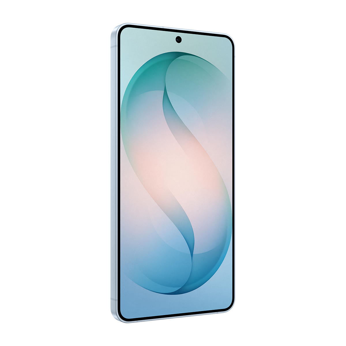 Mavi ve şeftali tonlarında stilize edilmiş bir arka plana sahip akıllı telefon.