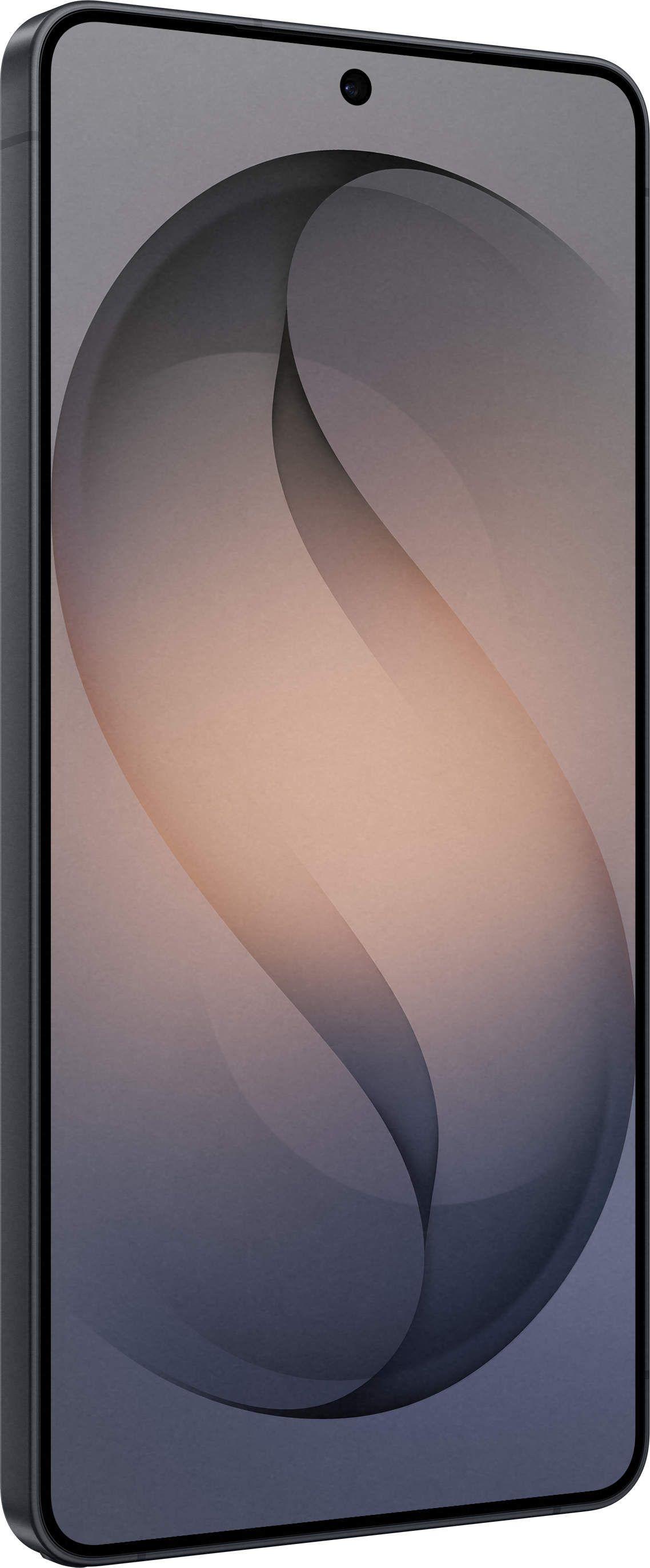 Smartphone gris avec motif abstrait à l'écran.