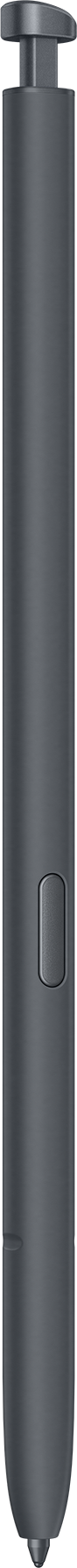 Un stylet gris avec un bouton rectangulaire sur son côté droit.