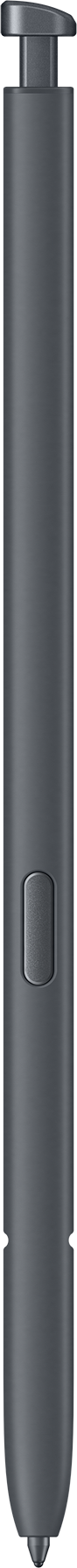 Un stylet gris avec un bouton rectangulaire.