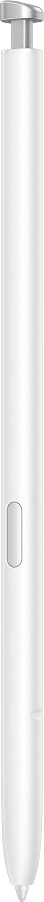 Un stylet blanc avec un bouton argenté.