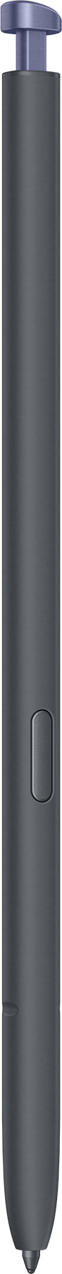 Grauer Stylus mit silbernem Knopf und blauem oberen Ende.