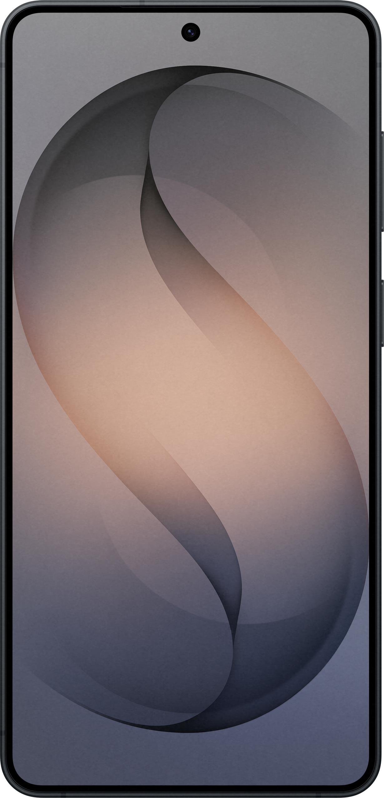 Abstrakte Wellenmuster auf einem Smartphone-Display in Grau- und Rosatönen.