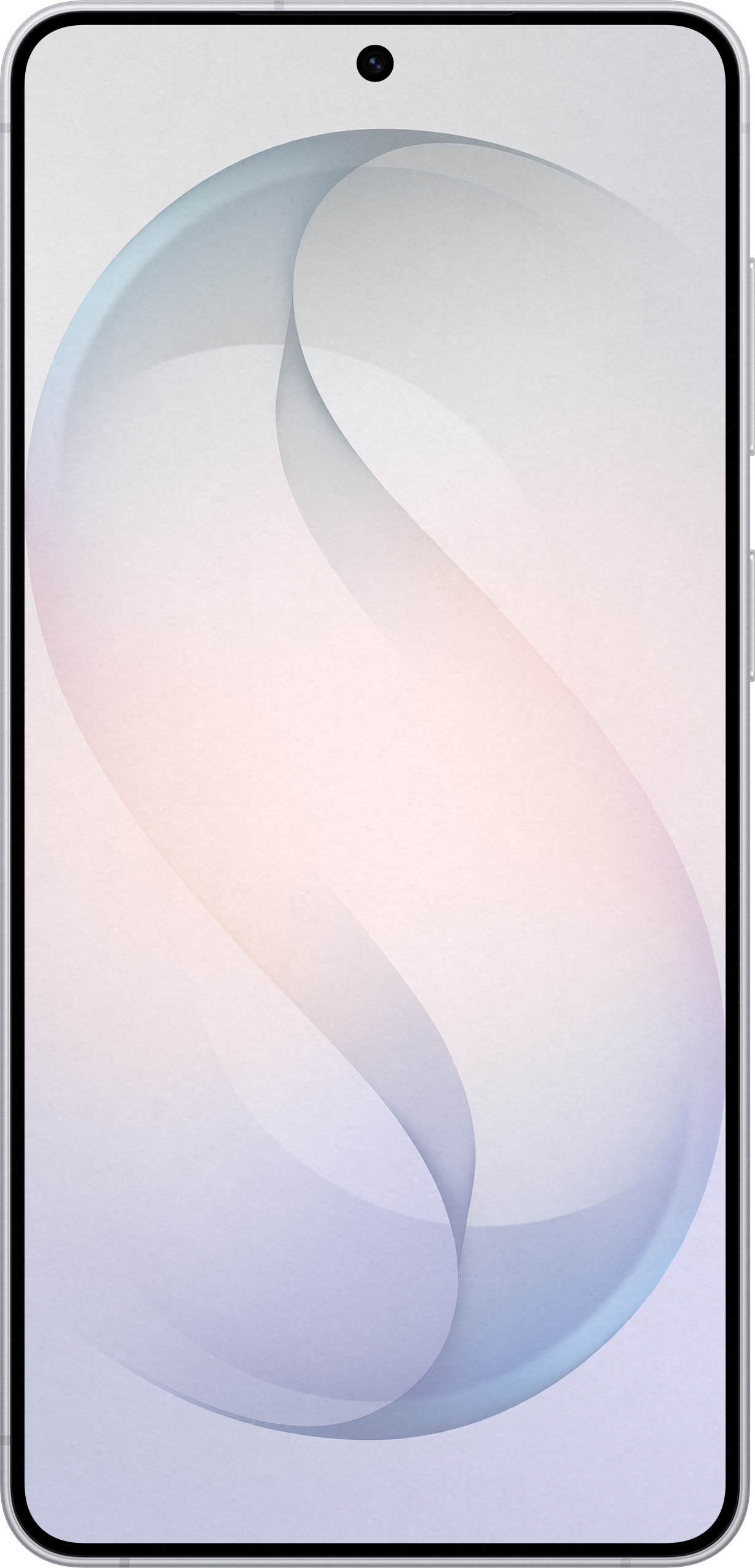 Ein Smartphone mit einem abstrakten, hellen Hintergrund mit sanften Kurven.
