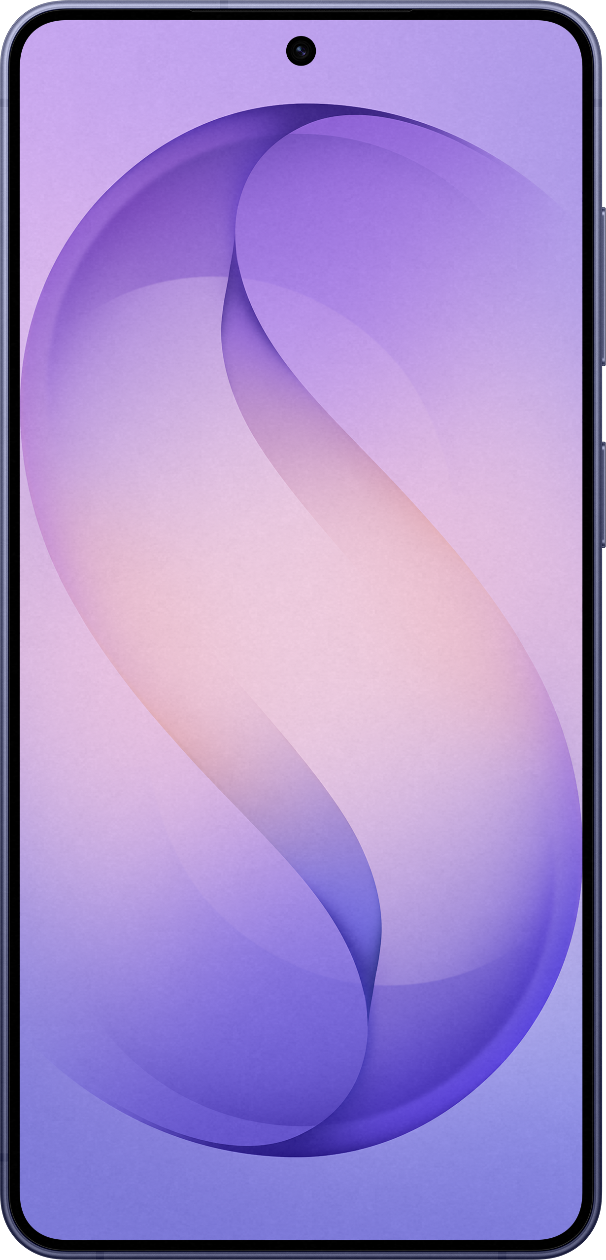 Ein Smartphone mit einem violetten und rosa Farbverlauf-Hintergrund.