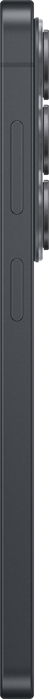 Smartphone gris foncé avec caméras sur le côté droit.