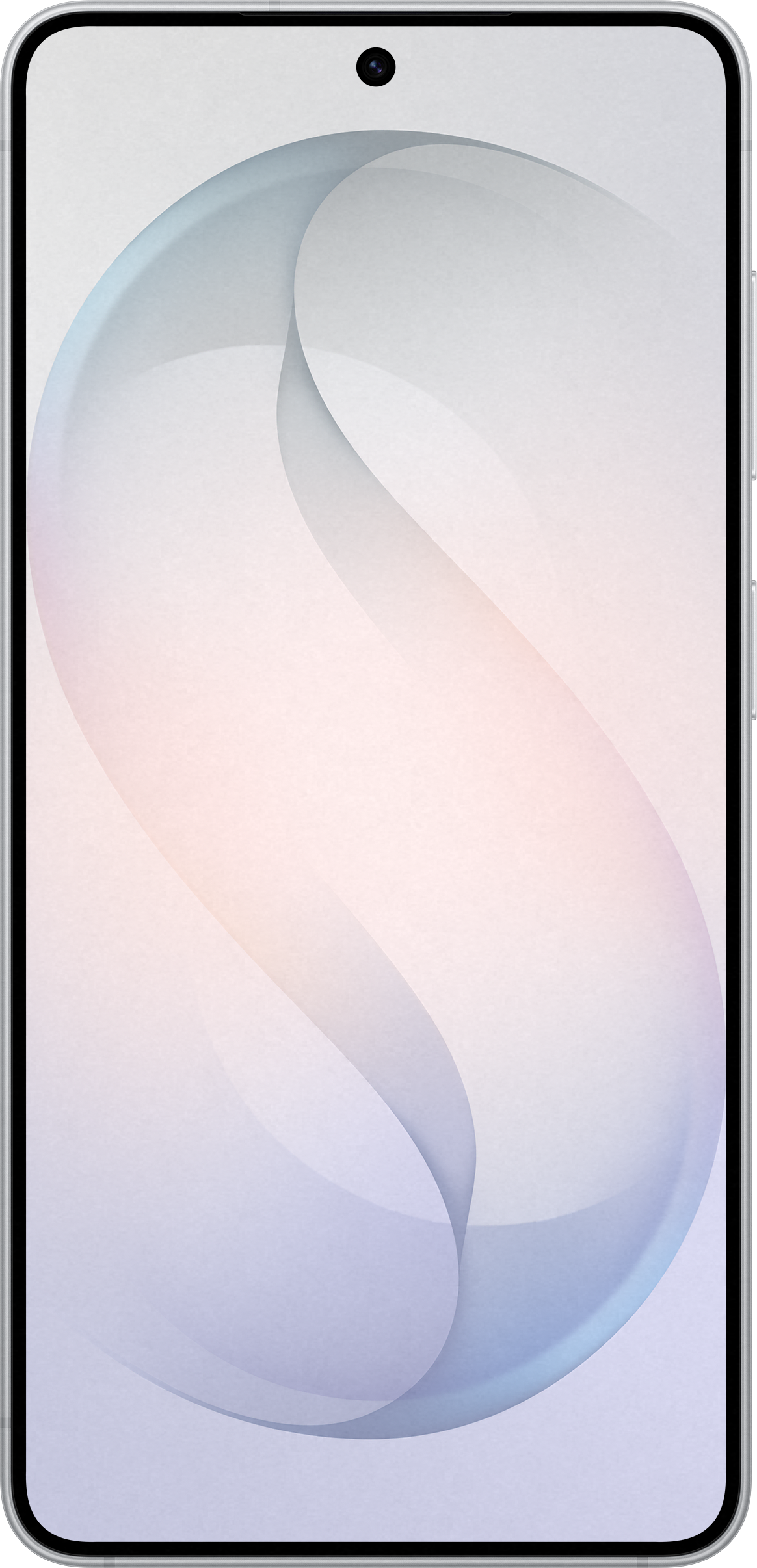 Ein Smartphone mit einem abstrakten, sanften Hintergrund in Pastelltönen.