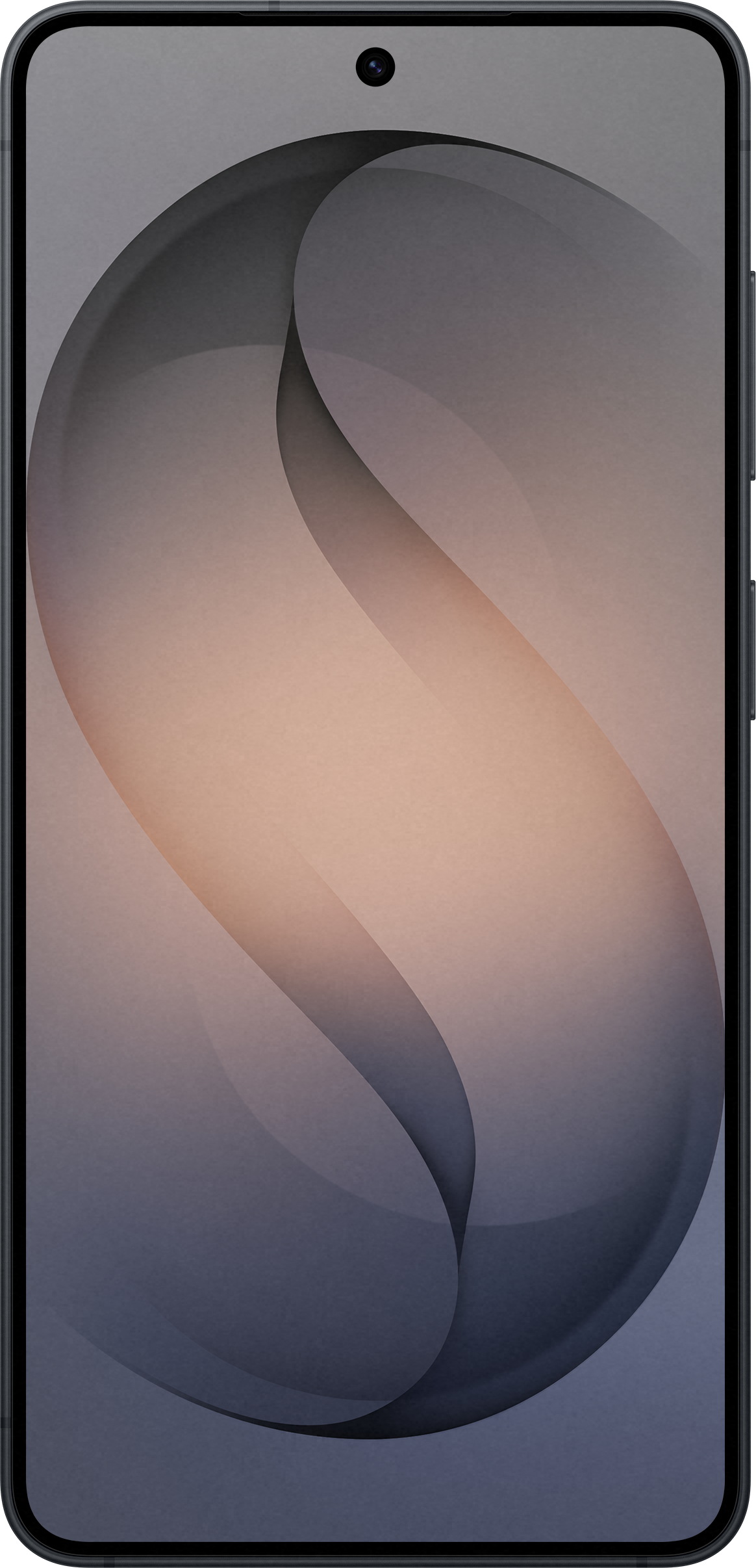 Formes abstraites grises et pêche sur un écran de téléphone.
