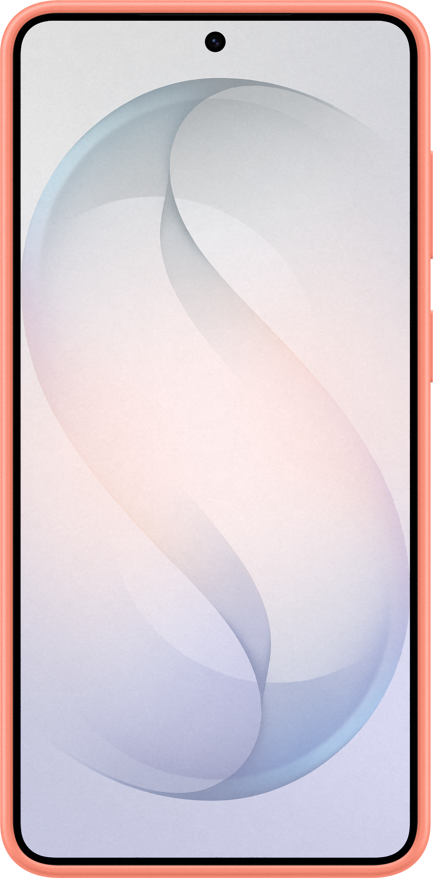 Uno smartphone con sfondo colorato e fotocamera frontale.