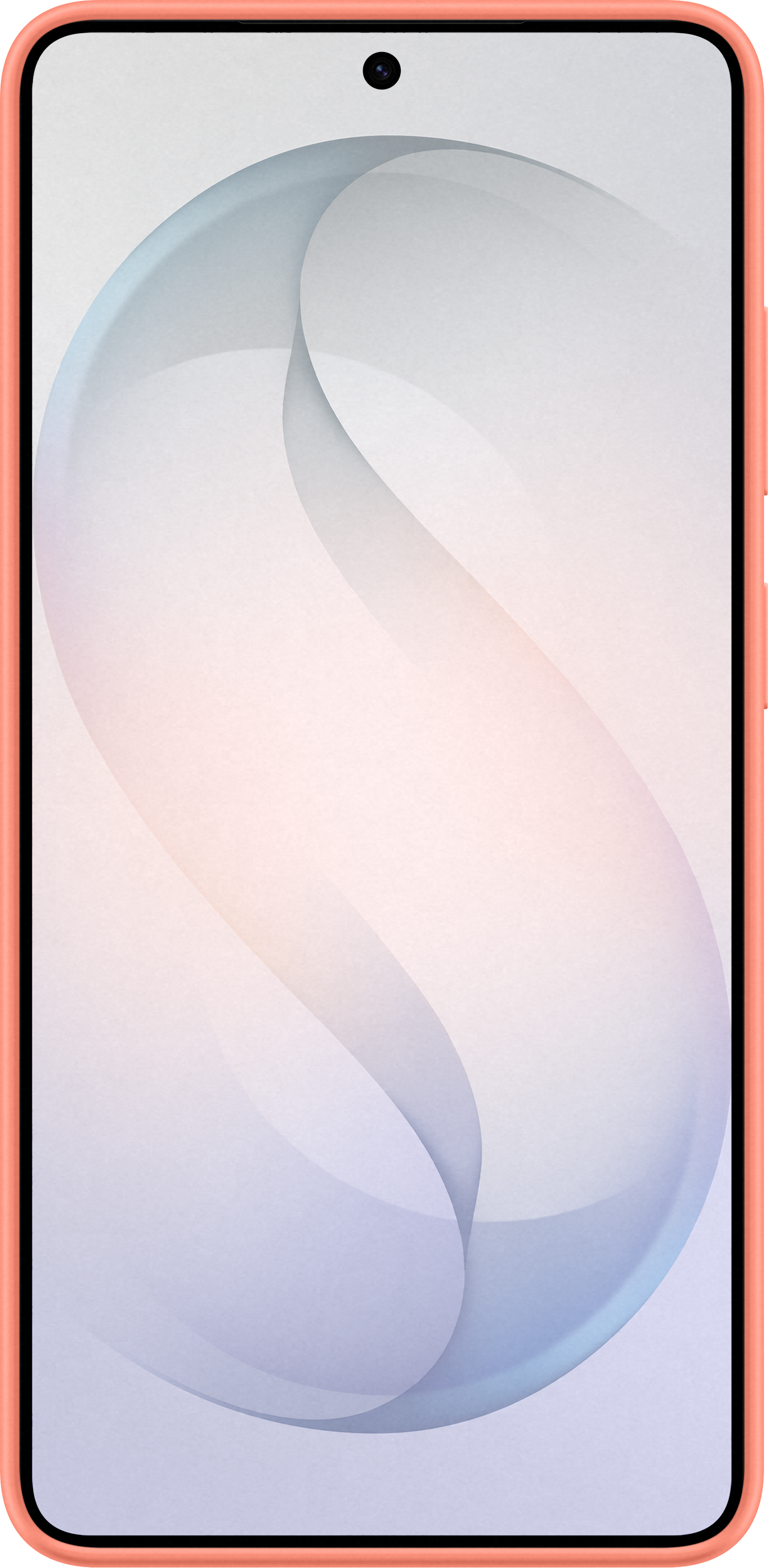 Uno smartphone con un motivo stilizzato a forma di S sullo schermo.