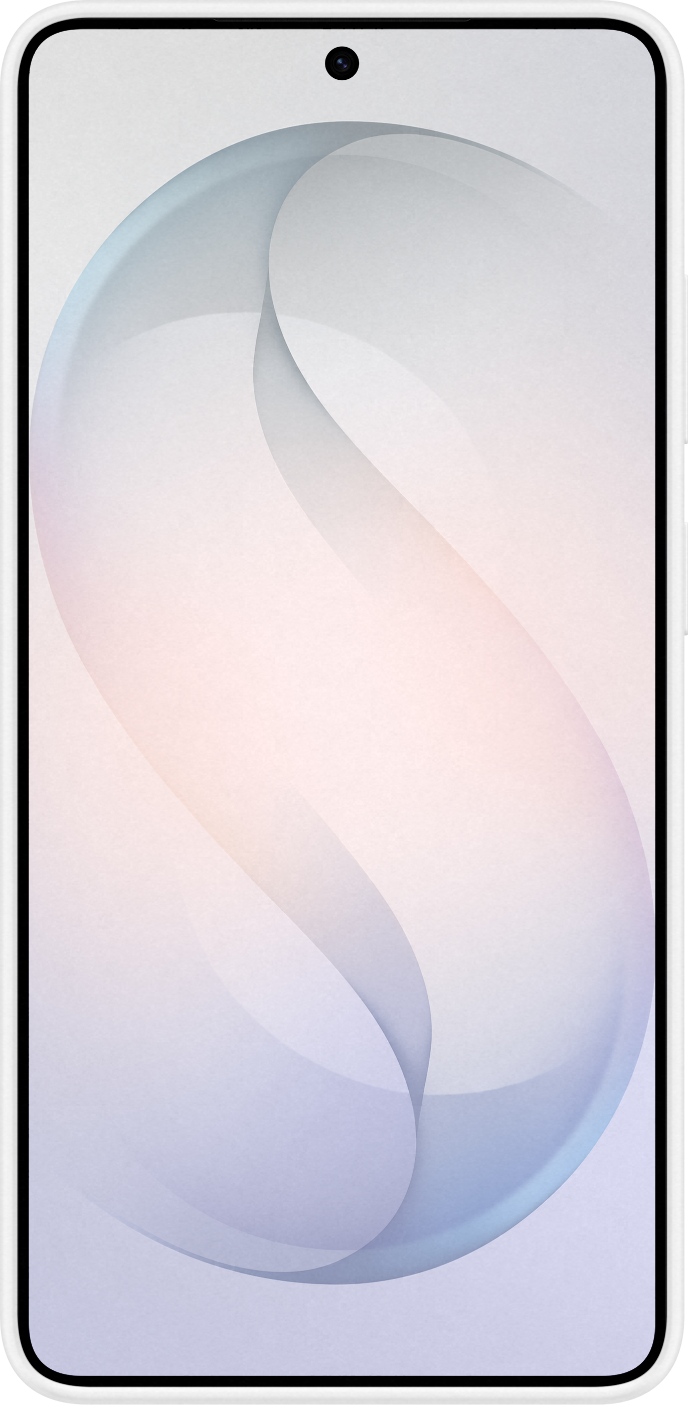 Uno smartphone con cornice bianca e sfondo astratto sui toni pastello.