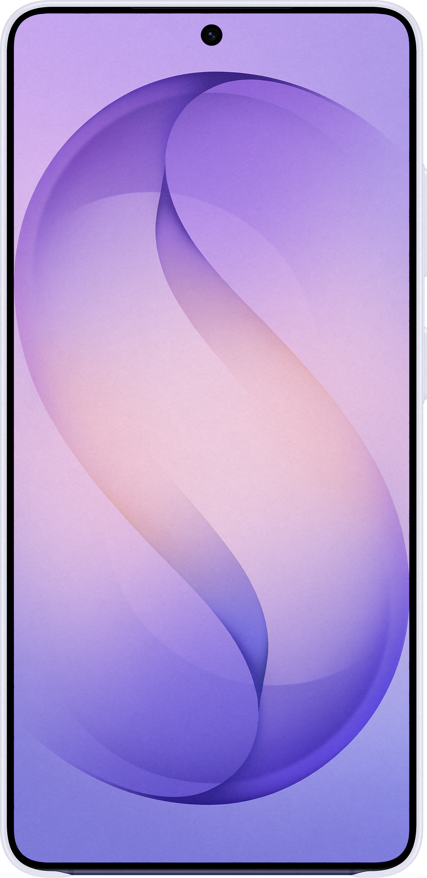 Vagues abstraites violettes et roses sur un écran de téléphone.