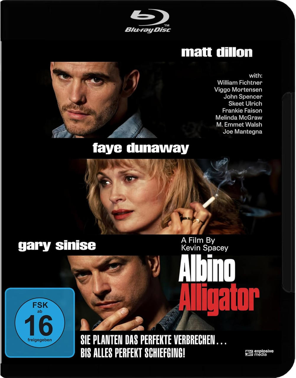 Filmplakat 'Albino Alligator' mit Matt Dillon, Faye Dunaway und Gary Sinise.