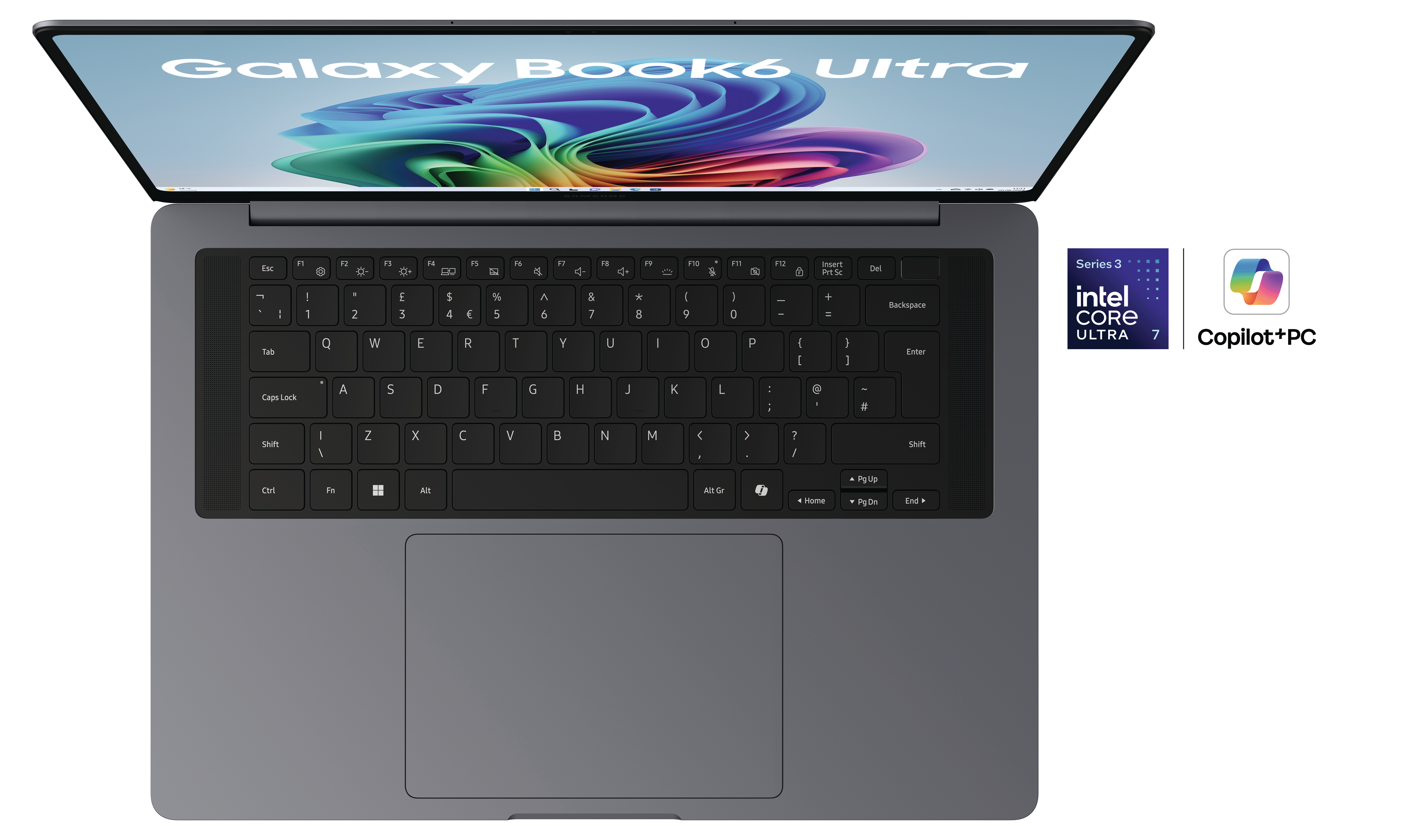 Grauer Laptop mit geöffnetem Bildschirm, der 