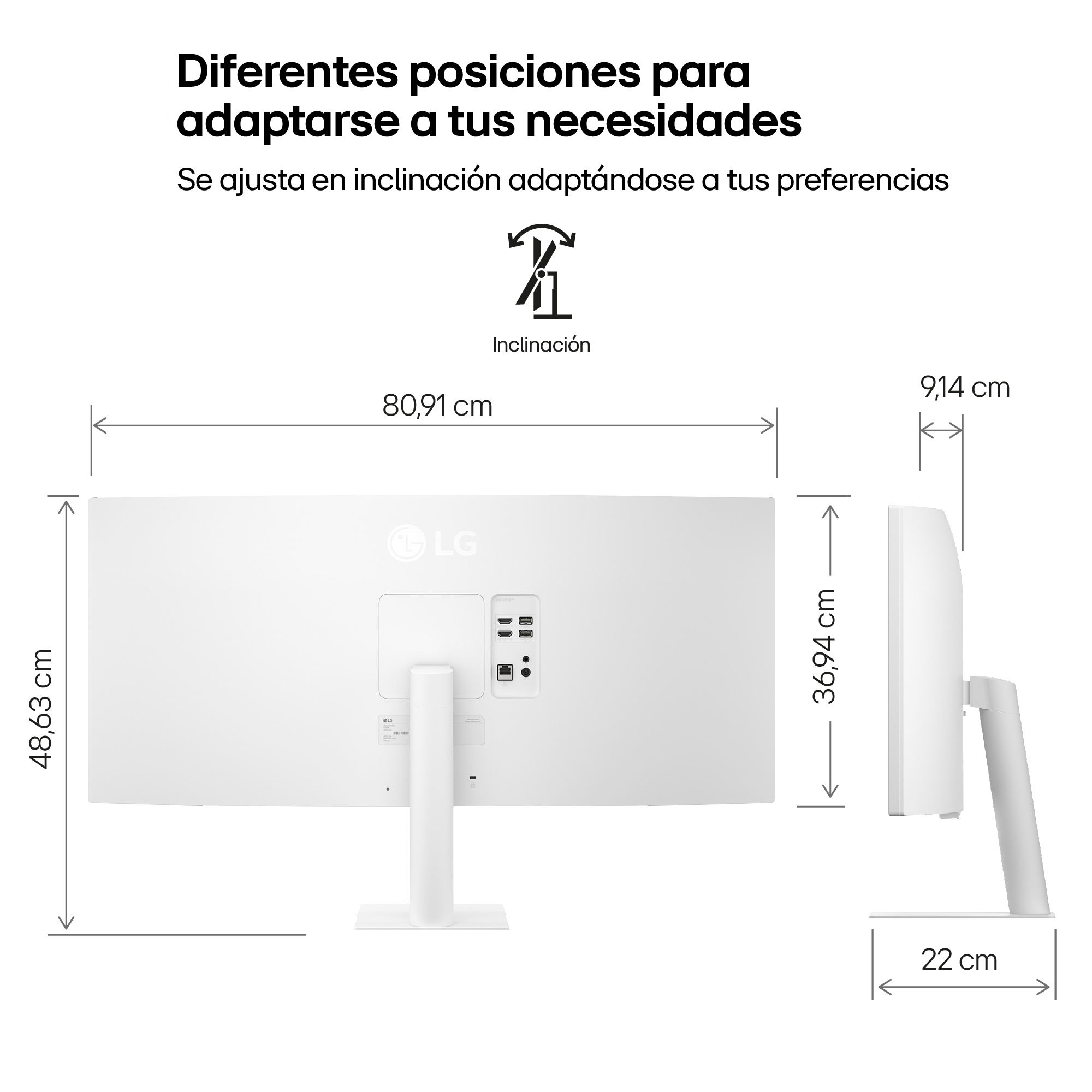 Diferentes posiciones para adaptarse a tus necesidades. Se ajusta en inclinación adaptándose a tus preferencias