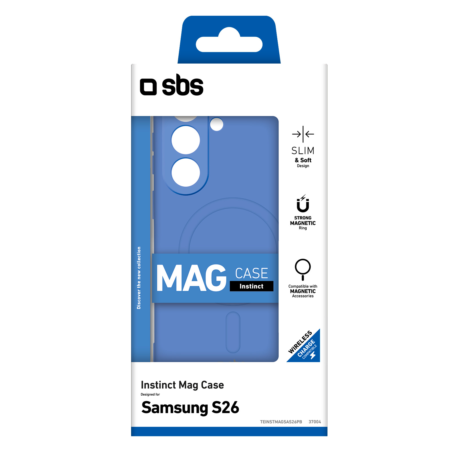 SBS Instinct Mag Case Verpackung für Samsung S26, blau.