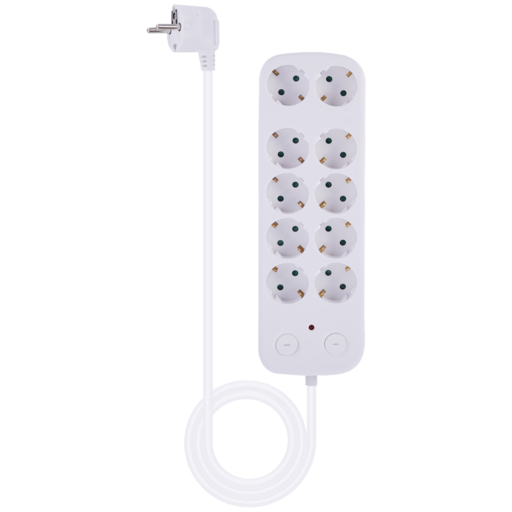 ISY Ips-9120-w Stekkerdoos Met 10 Stopcontacten 2 m