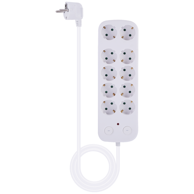 ISY Ips-9120-w Stekkerdoos Met 10 Stopcontacten 2 m