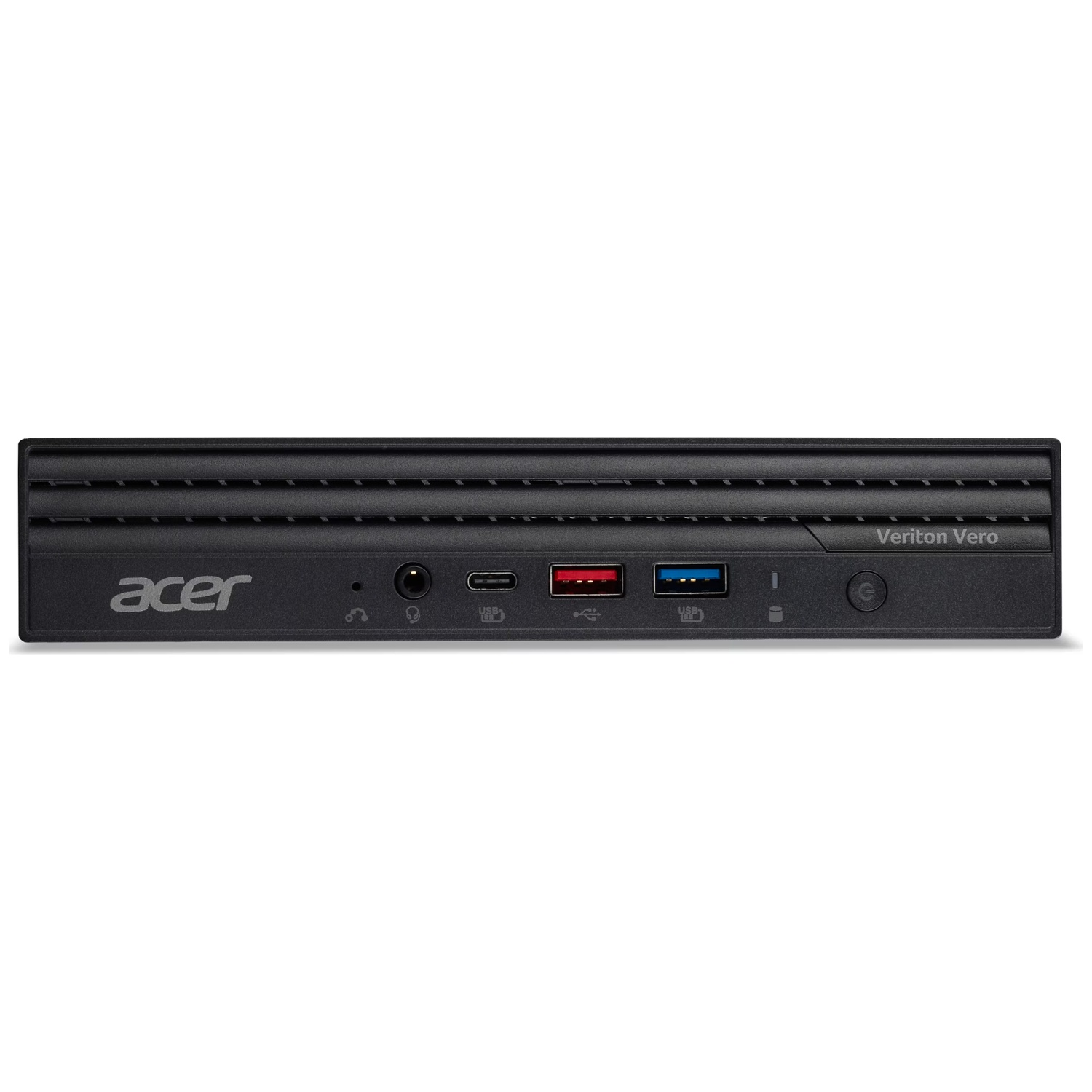 Black Acer Veriton Vero Mini PC with front ports.