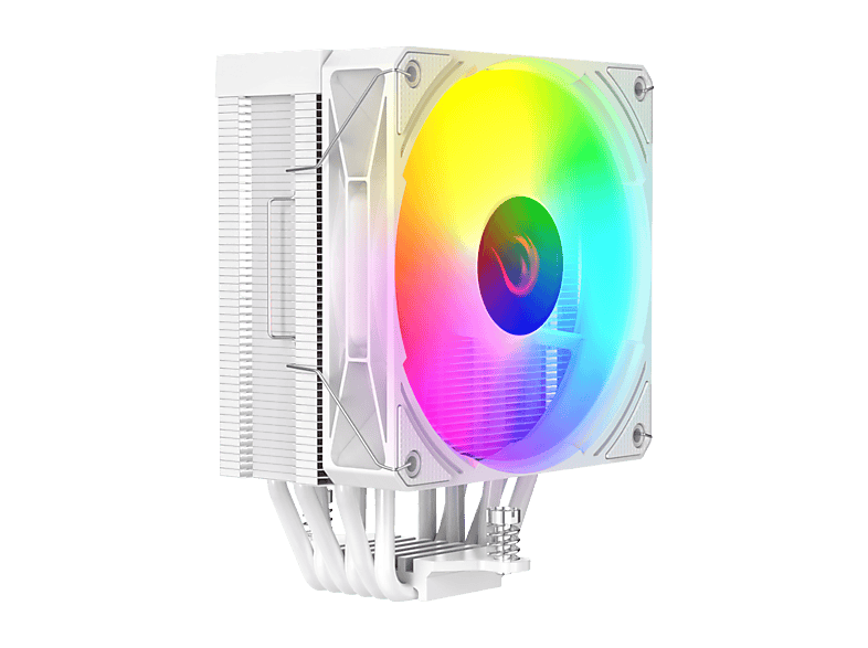 RAMPAGE Octagon C70 Beyaz 63CFM 12cm ARGB Sıcaklık Göstergeli AM5/LGA1700 Uyumlu Hava Soğutmalı CPU Fan
