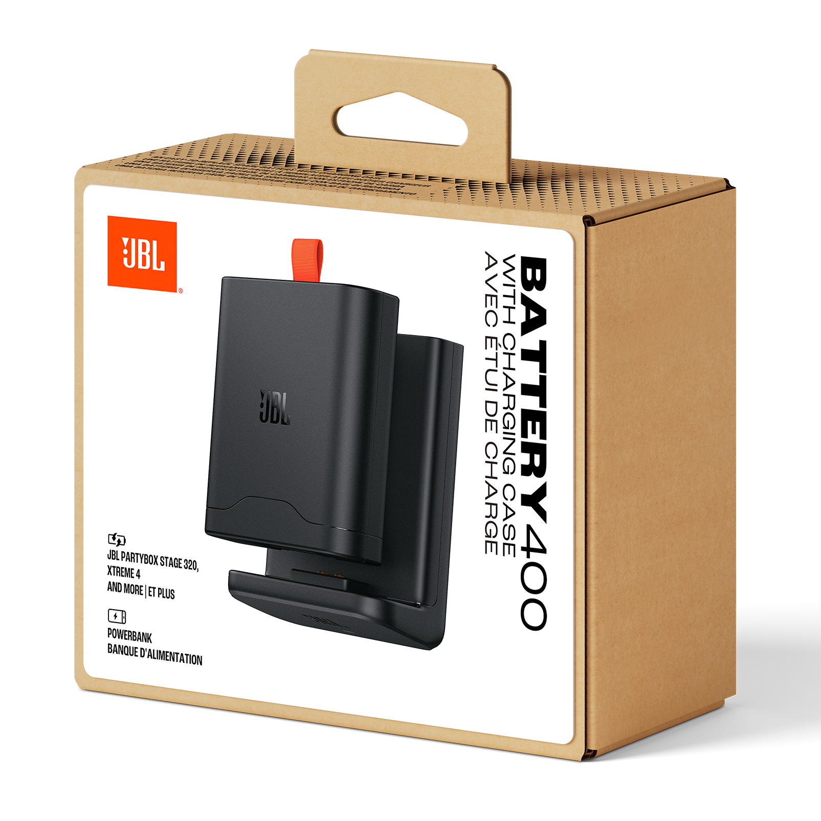 JBL Pil 400 şarj kutusuyla birlikte ambalajında.