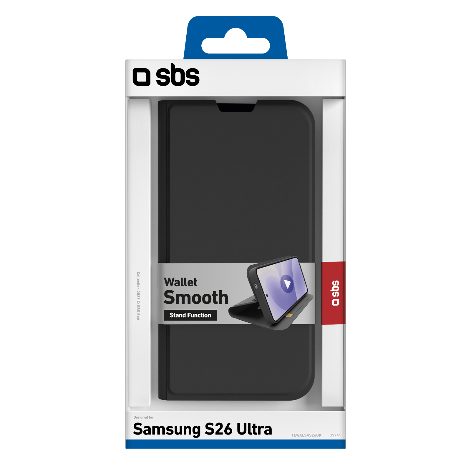 SBS Wallet Smooth Hülle für Samsung S26 Ultra im Karton.