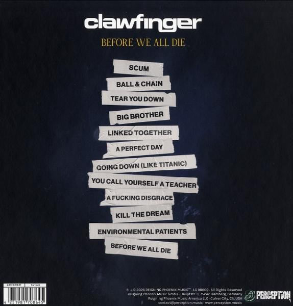 Albumcover mit Bandnamen und Songtiteln in weißen Klebestreifen auf schwarzem Hintergrund.