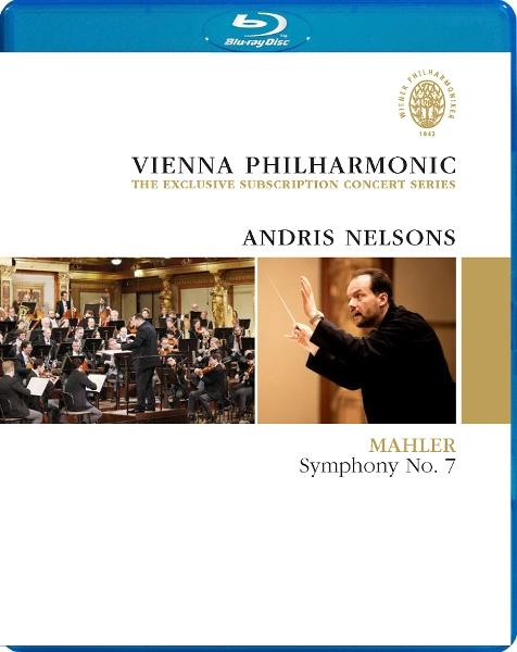 Ein Dirigent leitet ein Orchester; eine Blu-ray-Hülle für Mahlers Symphonie Nr. 7.