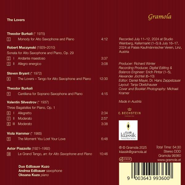 CD-Cover mit Titelliste, Komponisten, Längen und Produktionsdetails.