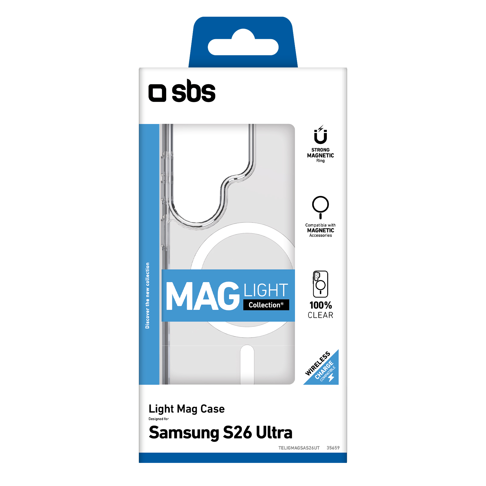 SBS Mag Light Hülle für Samsung S26 Ultra, 100% klar, magnetisch.
