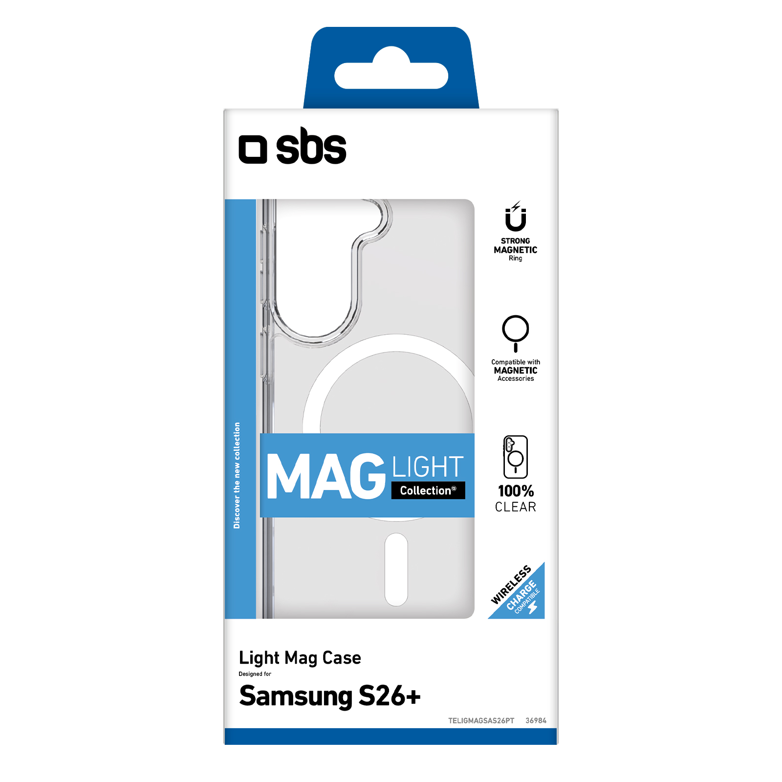 Verpackung für eine Samsung S26+ Handyhülle mit Magnetring.