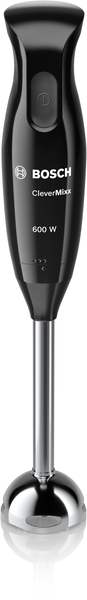 Metal tabanlı siyah Bosch el blenderi, 600W güç.