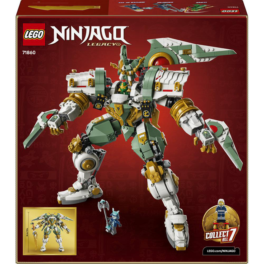 LEGO Ninjago Legacy Mech, grün, weiß, gold. Mit Figuren und Zubehör.